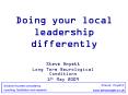 Doing your local leadership differently PowerPoint PPT Presentation