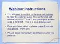 Webinar Instructions