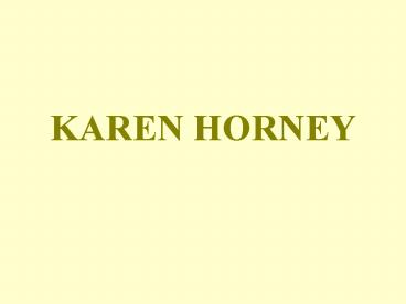 KAREN HORNEY