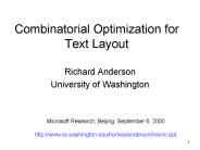 Combinatorial Optimization for Text Layout