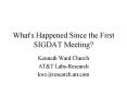 What's Happened Since the First SIGDAT Meeting PowerPoint PPT Presentation