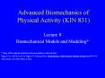 Advanced Biomechanics of Physical Activity (KIN 831) PowerPoint PPT Presentation