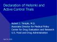 Declaration of Helsinki and Active Control Trials PowerPoint PPT Presentation