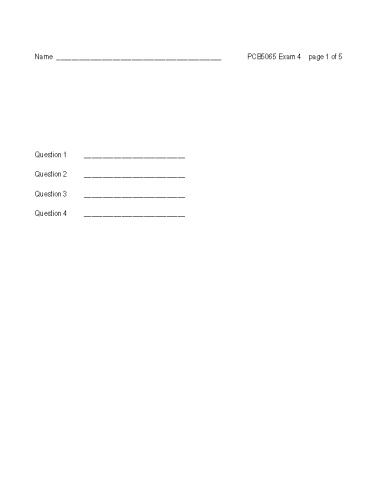 Name ____________________________________________ PCB5065 Exam 4 page 1 of 5
