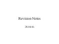 Revision%20Notes PowerPoint PPT Presentation