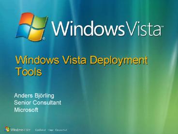 Windows Vista Deployment Tools