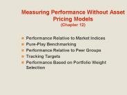 Measuring Performance Without Asset Pricing Models (Chapter 12)