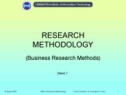 RESEARCH METHODOLOGY