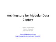 Architecture for Modular Data Centers