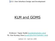 KLM and GOMS