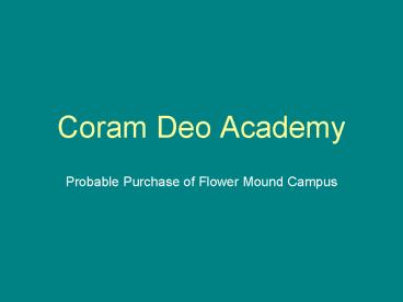 Coram Deo Academy