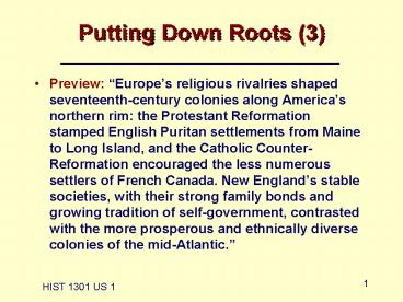 Putting Down Roots 3