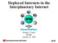 Deployed Internets in the Interplanetary Internet PowerPoint PPT Presentation