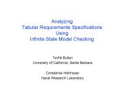 Analyzing Tabular Requirements Specifications Using Infinite State Model Checking
