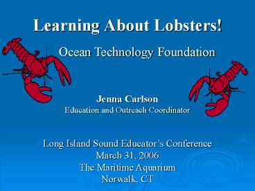 Learning About Lobsters