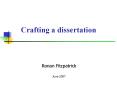 Crafting a dissertation PowerPoint PPT Presentation