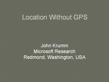 Location Without GPS