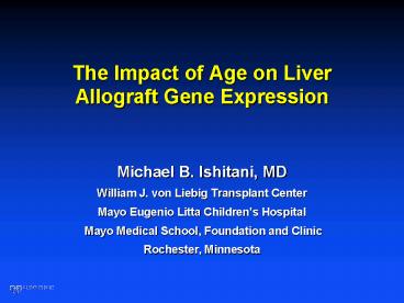 The Impact of Age on Liver Allograft Gene Expression
