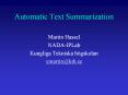 Automatic Text Summarization PowerPoint PPT Presentation