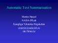 Automatic Text Summarization PowerPoint PPT Presentation