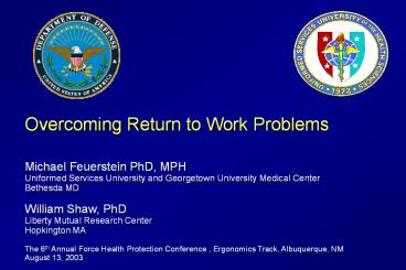 Overcoming Return to Work Problems