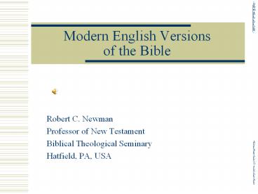 Modern English Versions of the Bible