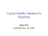 Logical Standby Database for Reporting