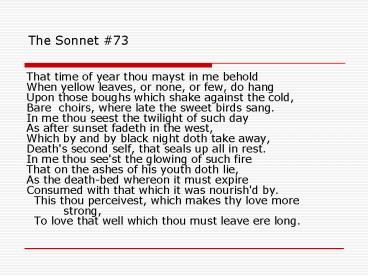 The Sonnet