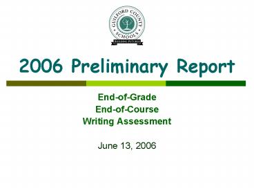 2006 Preliminary Report