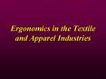 Ergonomics in the Textile and Apparel Industries PowerPoint PPT Presentation