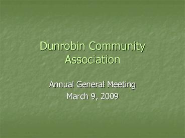 Dunrobin Community Association