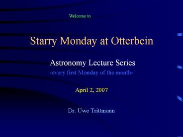 Starry Monday at Otterbein