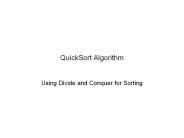 QuickSort Algorithm