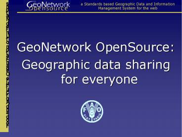 GeoNetwork OpenSource: