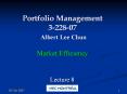 Portfolio Management 3-228-07 Albert Lee Chun PowerPoint PPT Presentation