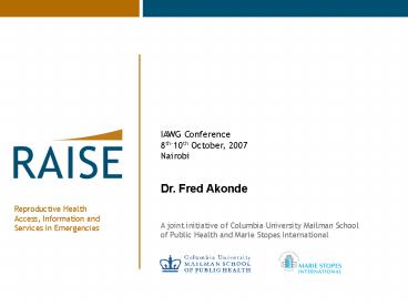 Dr' Fred Akonde