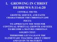 GROWING IN CHRIST HEBREWS 5:116:20 PowerPoint PPT Presentation