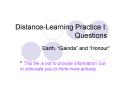 DistanceLearning Practice I: Questions PowerPoint PPT Presentation