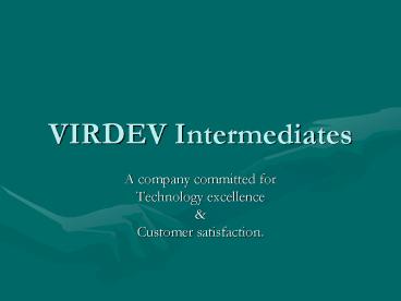 VIRDEV Intermediates