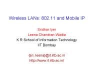 Wireless LANs: 802'11 and Mobile IP