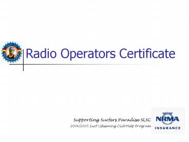 Radio Operators Certificate