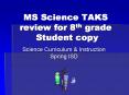 MS Science TAKS review for 8th grade Student copy PowerPoint PPT Presentation