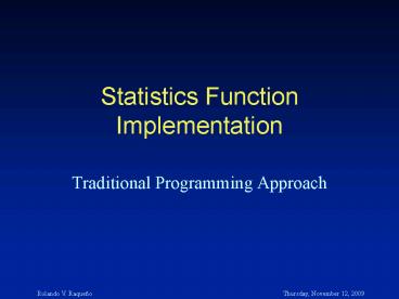 Statistics Function Implementation