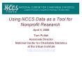 Using NCCS Data as a Tool for Nonprofit Research