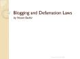 Blogging and Defamation Laws PowerPoint PPT Presentation