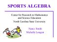 SPORTS ALGEBRA PowerPoint PPT Presentation