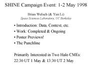 SHINE Campaign Event: 12 May 1998 Brian Welsch