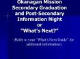 Welcome to the Okanagan Mission Secondary Graduation and PostSecondary Information Night or Whats Ne PowerPoint PPT Presentation