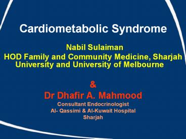 Cardiometabolic Syndrome