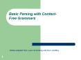 Basic Parsing with Context-Free Grammars PowerPoint PPT Presentation